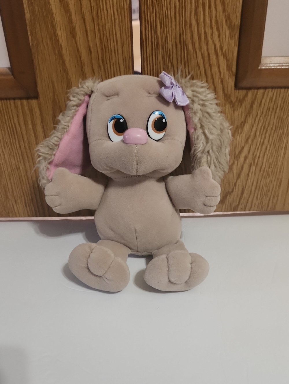 Vintage Tonka Pound Puppy With Floppy Ears And Purple Bow